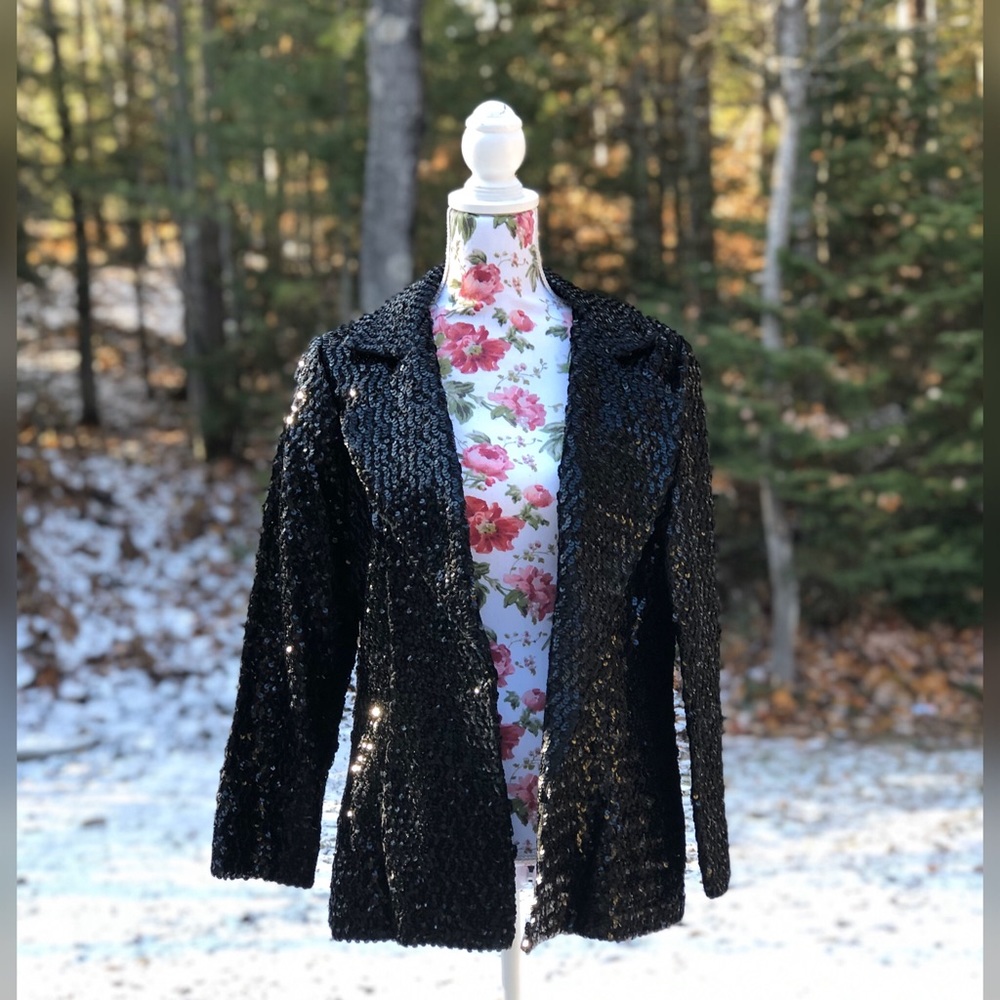 Vintage black sequin blazer
